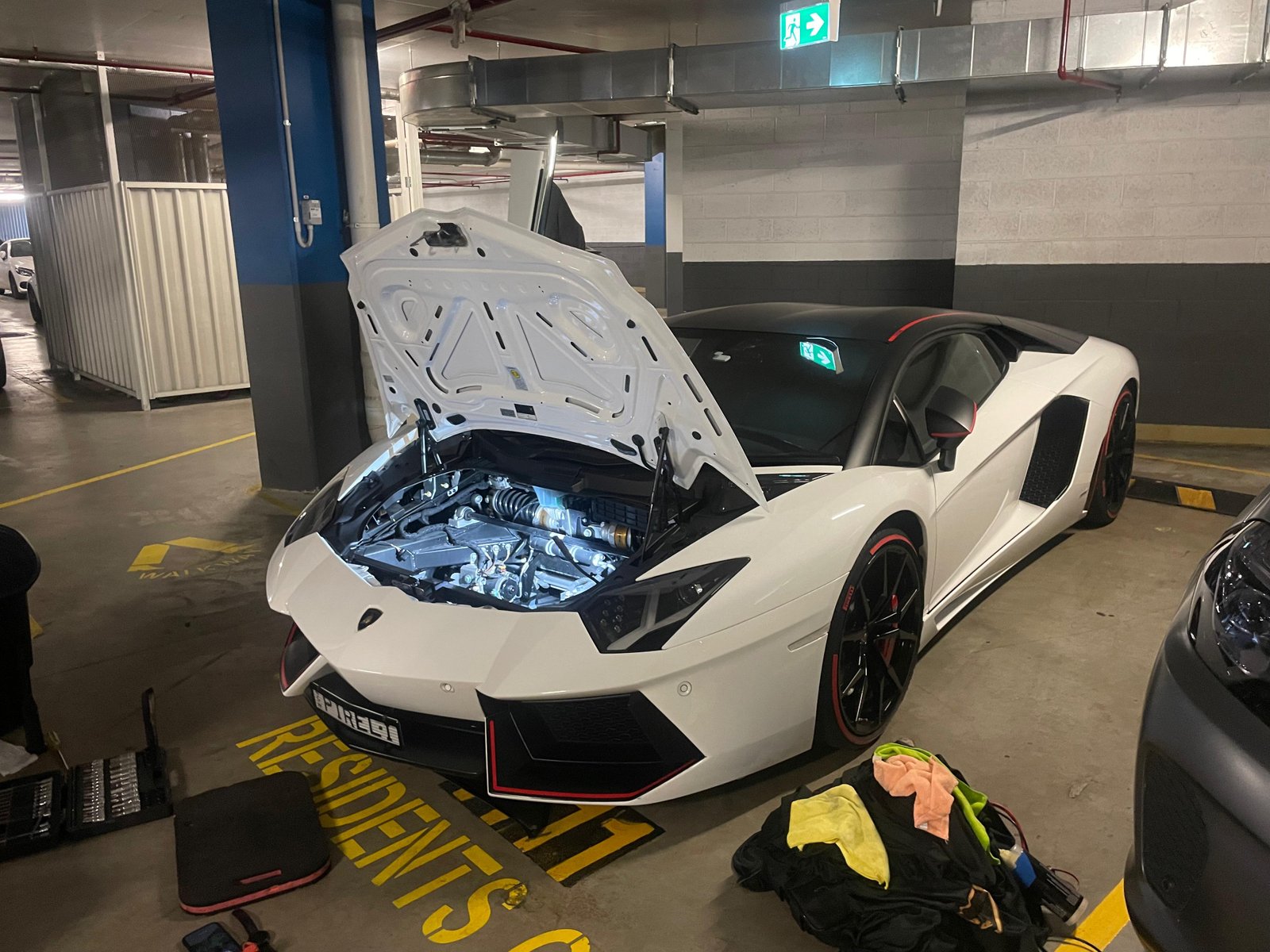 Lamborghini battery service in professional garage